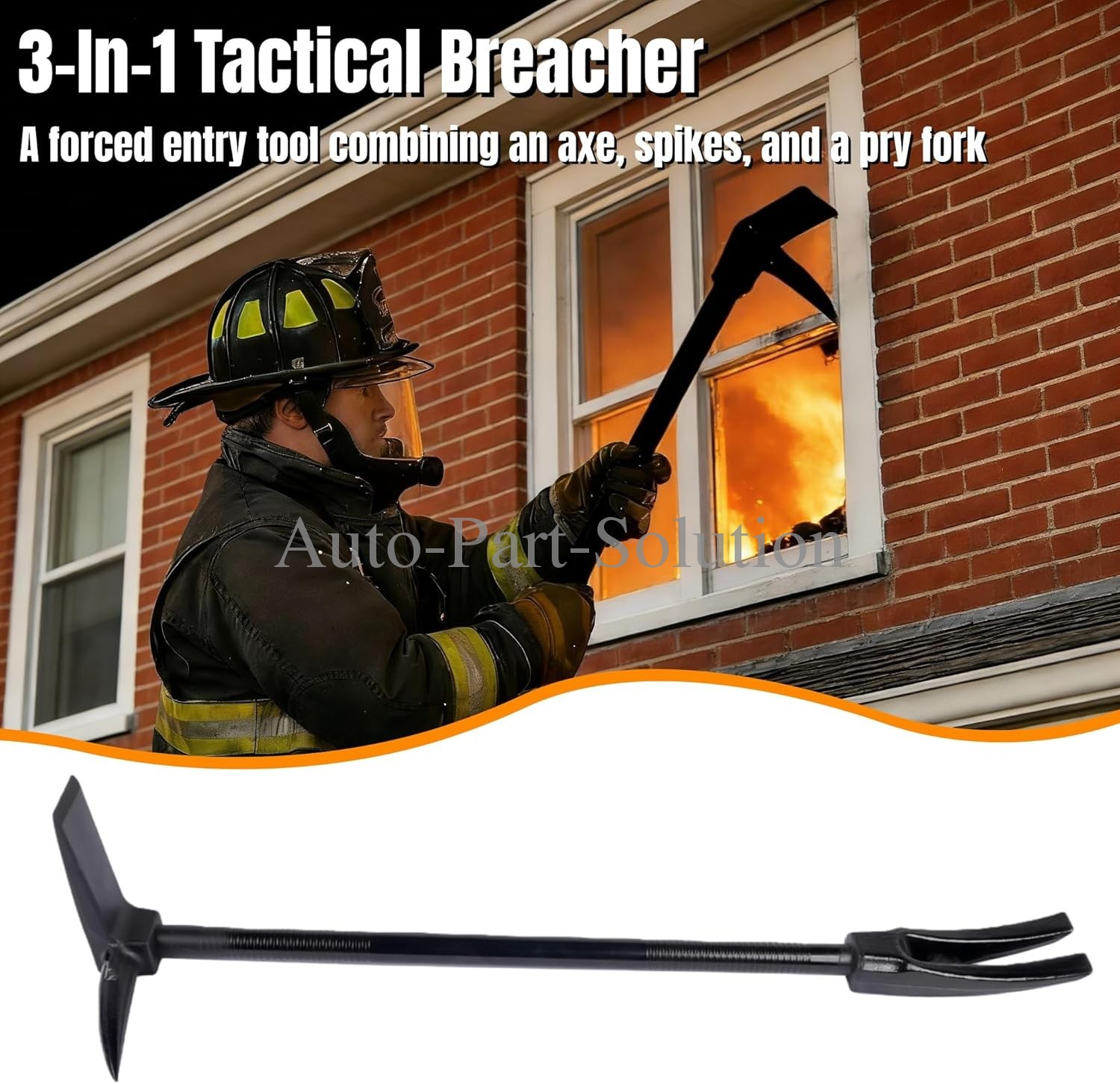 30″ Heavy Duty Halligan Tool, 4140 Alloy Steel Breacher Bar for Demolition