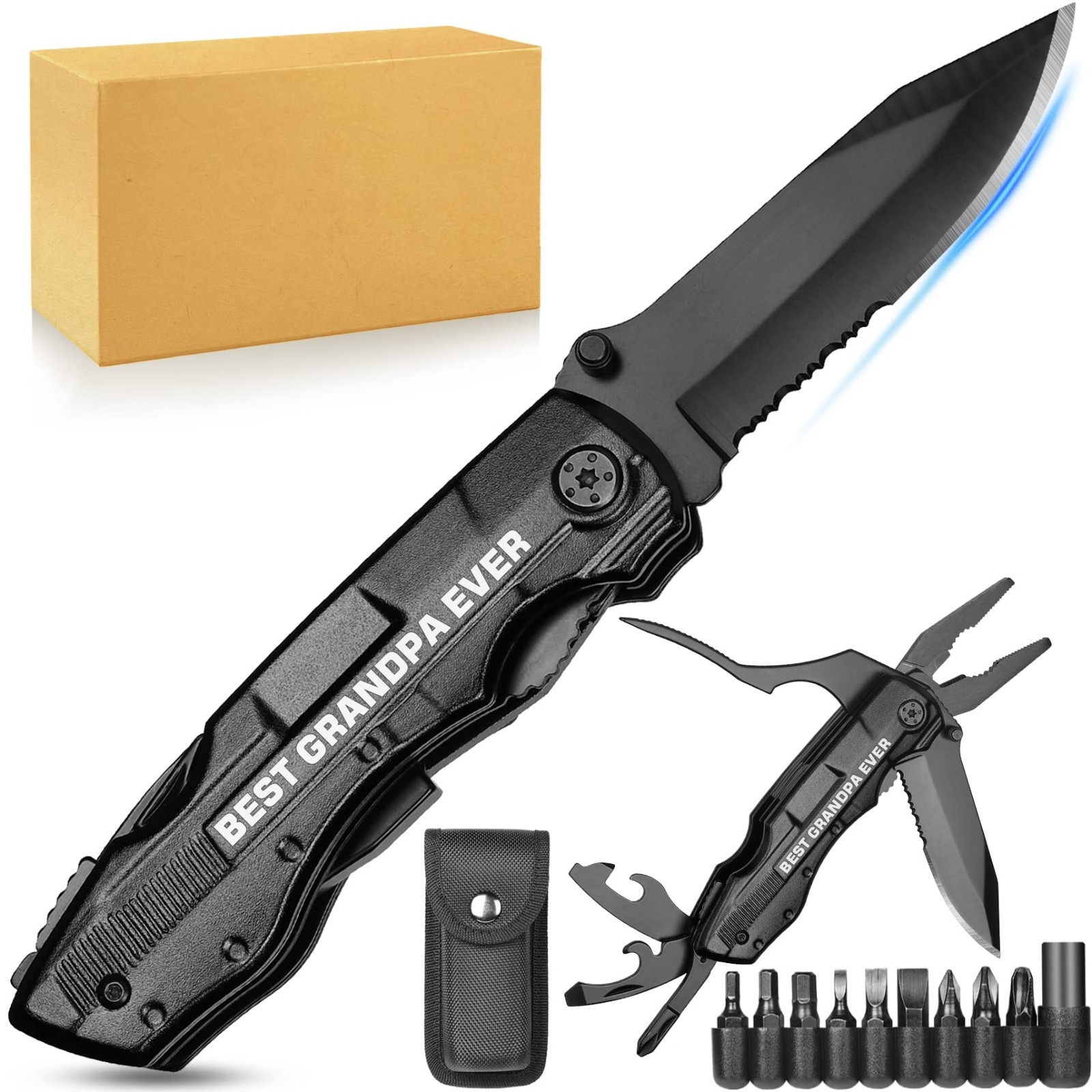 Best Grandpa Ever Multitool Knife – Unique Birthday & Father’s Day Gifts for Gra