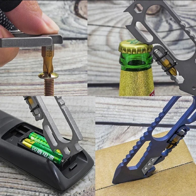 11-in -1 Multifunctional Anodized Blue Pry-Bar EDC Multi-Tool New 1 Pcs