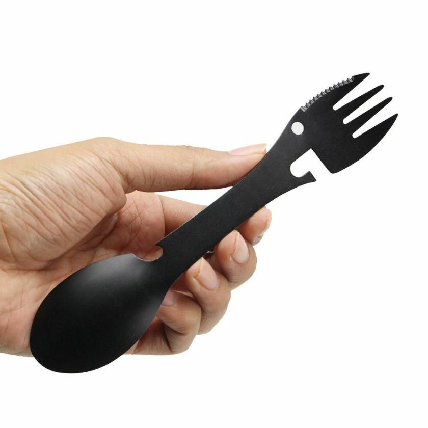 Camping Multi-functional Cookware Spoon Fork Bottle Opener Portable Tool Outdoor
