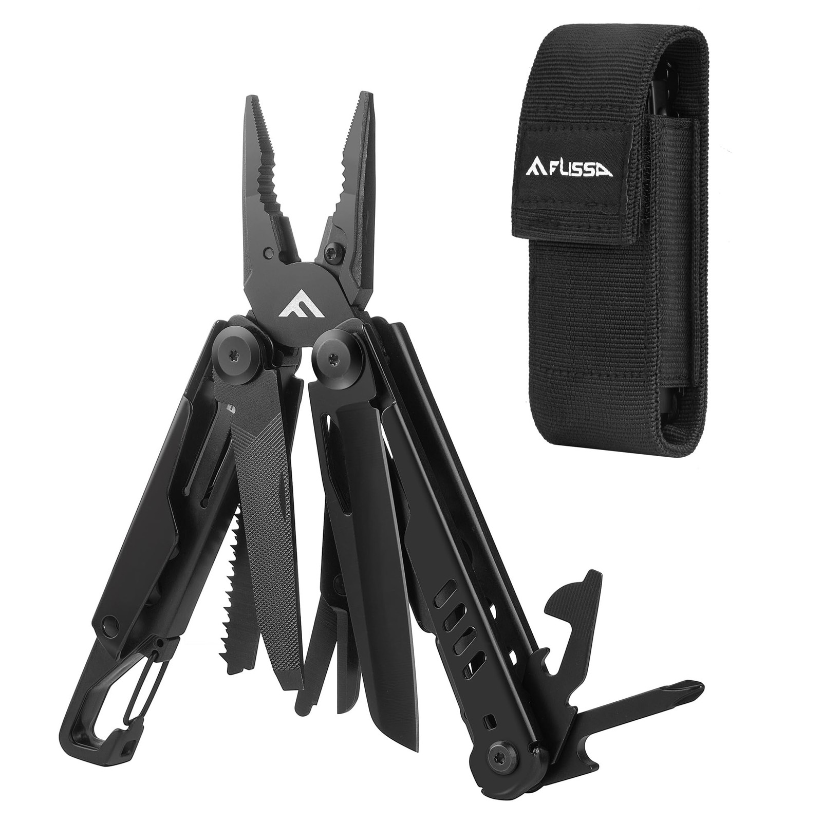 15-in-1 Multi-tool Pliers with Sheath, Portable Pocket Knife with Safety Lock…
