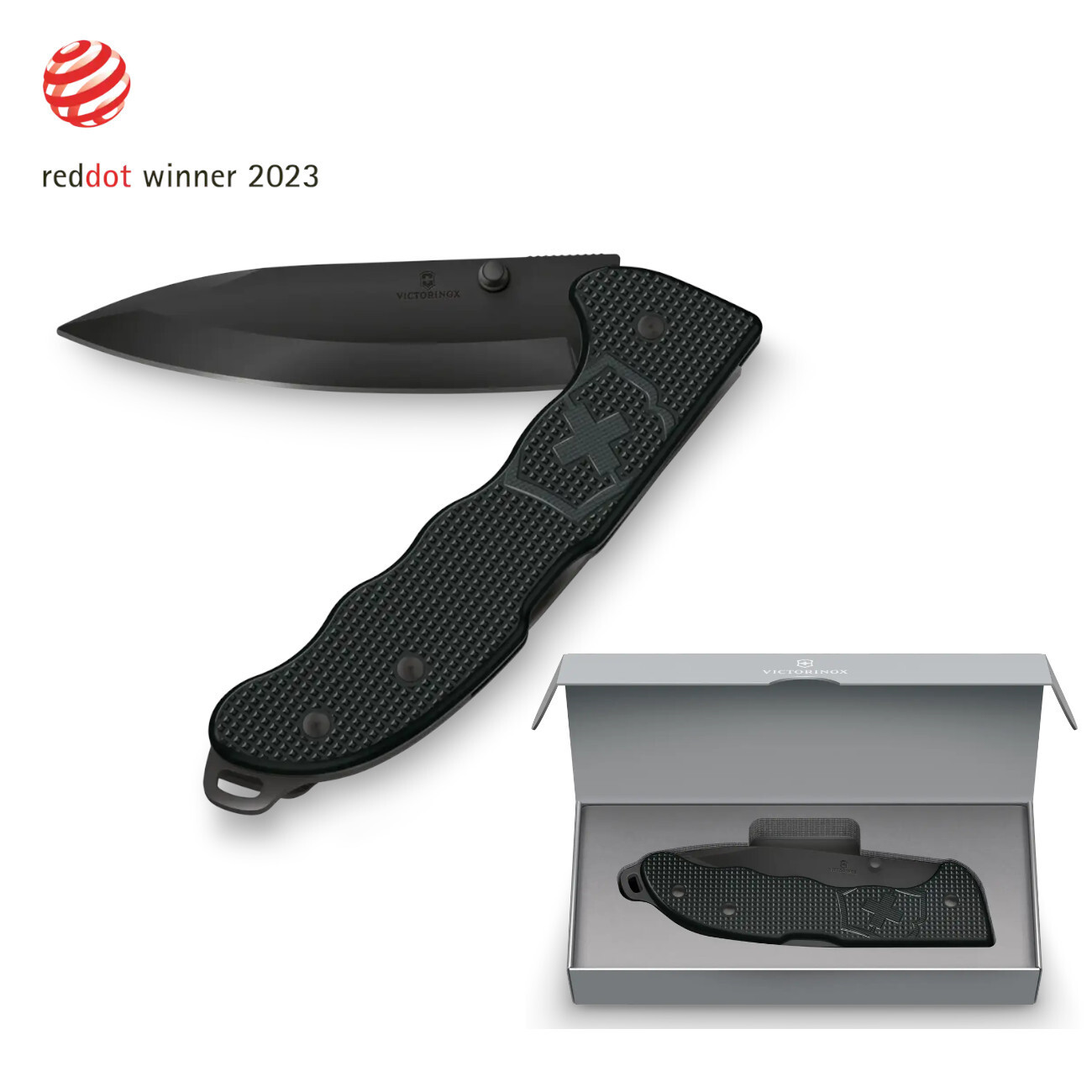 Victorinox Evoke BS Alox Large Pocket Folding Knife Black Single Hand Blade
