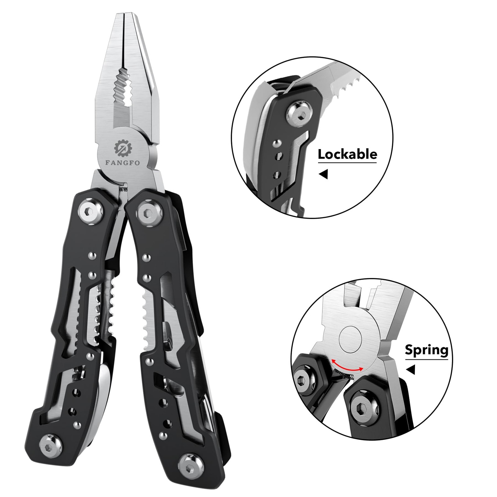 14-In-1 Multitool with Safety Locking, Professional Stainless Steel Multitool…