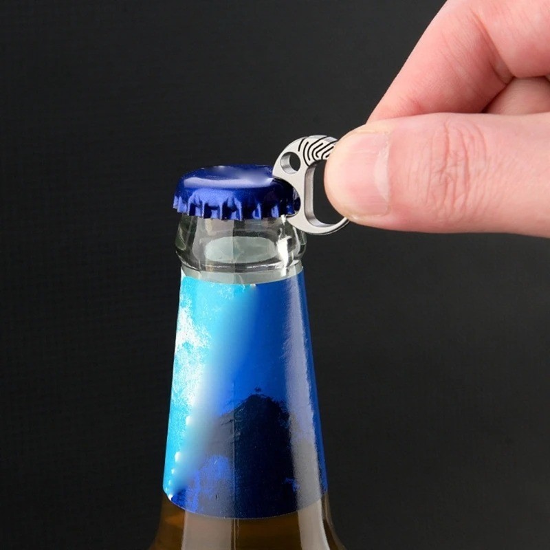 Titanium Carabiner Keychain Quick Release Key Ring Clip Bottle Opener EDC
