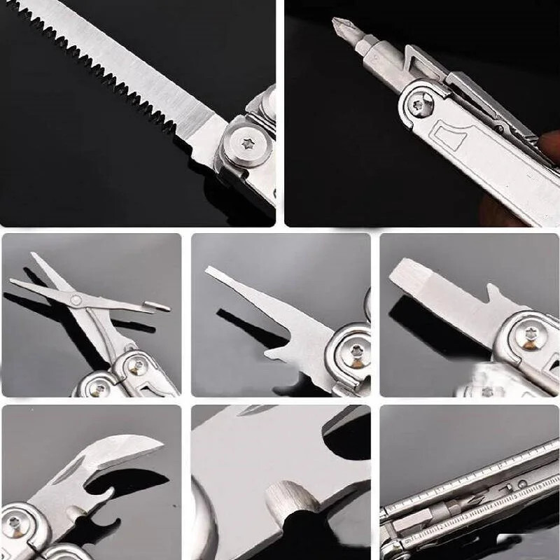 Daicamping DL12 Multi Tool Folding Pocket Knife Sheath Scissors Screw Pliers Can