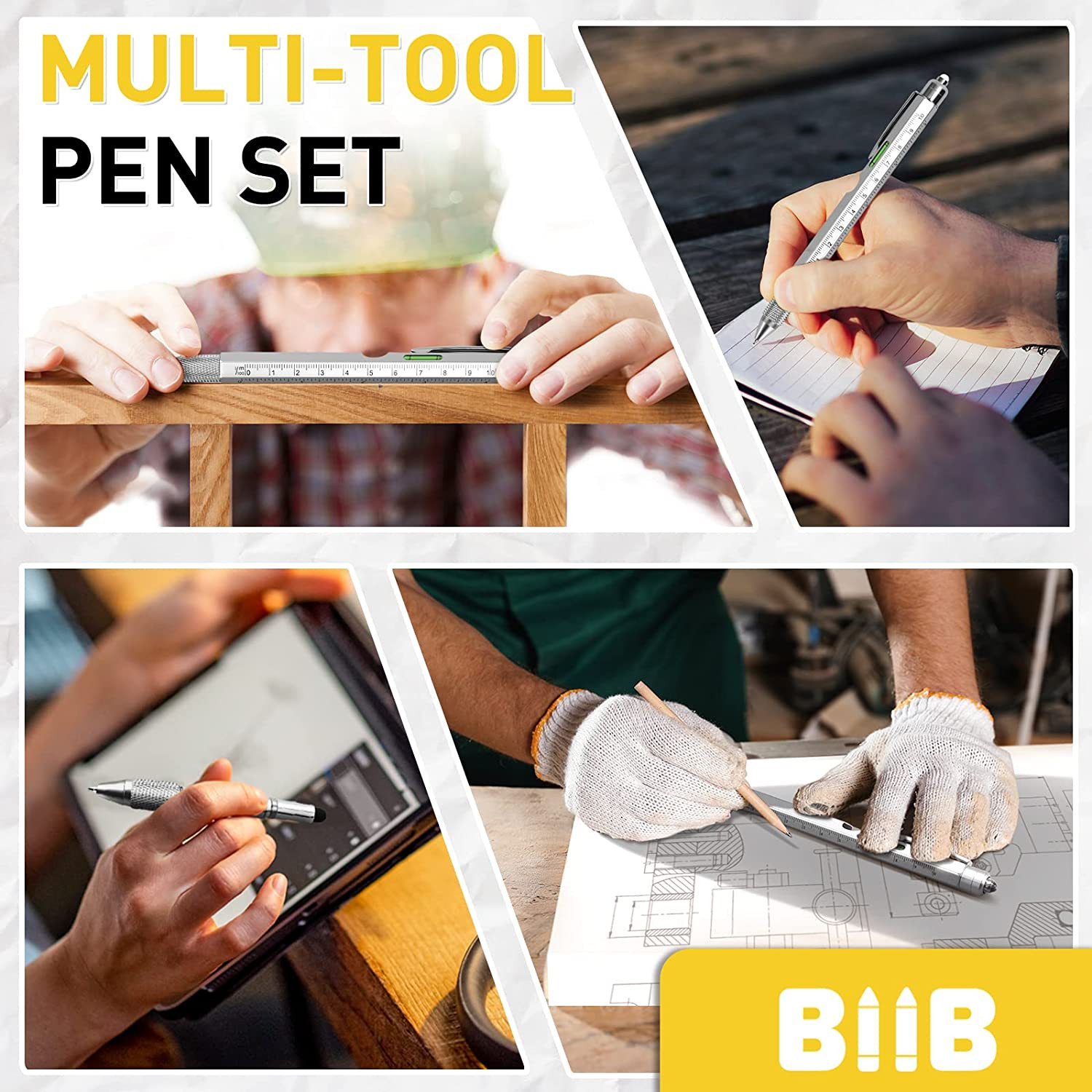 Gifts for Men 9 in 1 Multitool Pen, Stocking Stuffers for Men Teens Him, Mens Ch