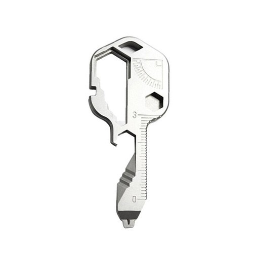 24 in 1 Key Shaped Pocket EDC Multi Tool Keychain Bottle Opener Wrench Ruler