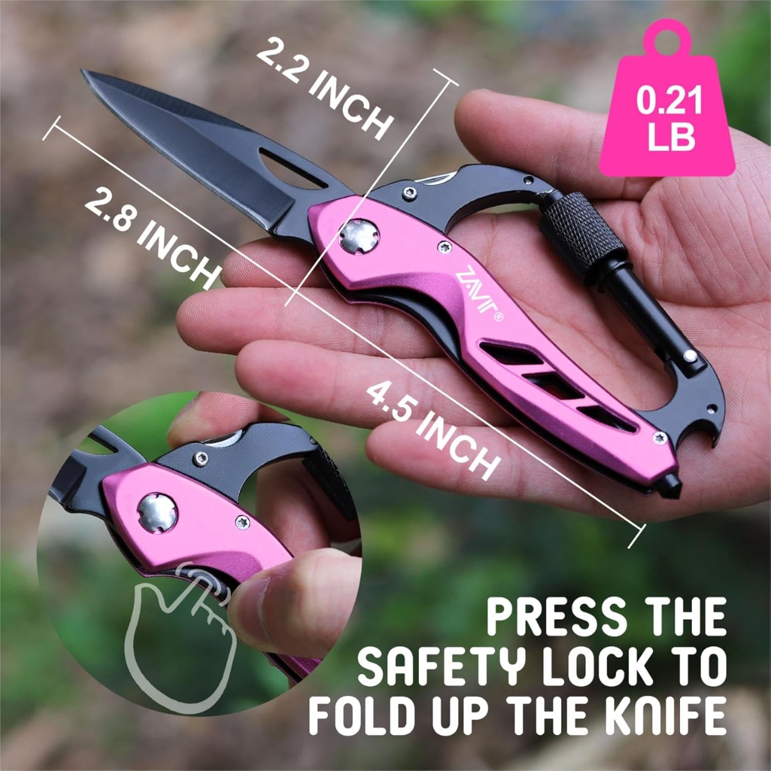 Multitool W/ Pocket Knife Women EDC Keychain Box Cutter W/ Window Breaker
