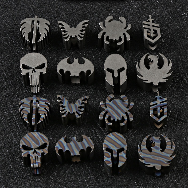 Hot Titanium Alloy EDC Key Pendant Bead Lanyard Parachute Cord DIY Necklace Head