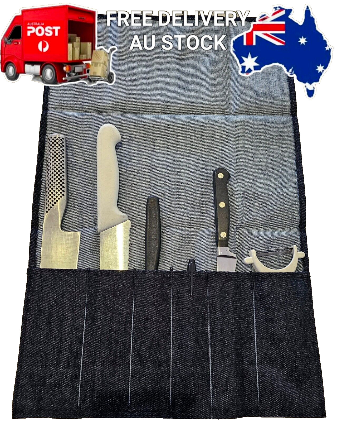 Handmade Knife Bag – 6 Slots | Ideal for Fishing, Chefs & Camping