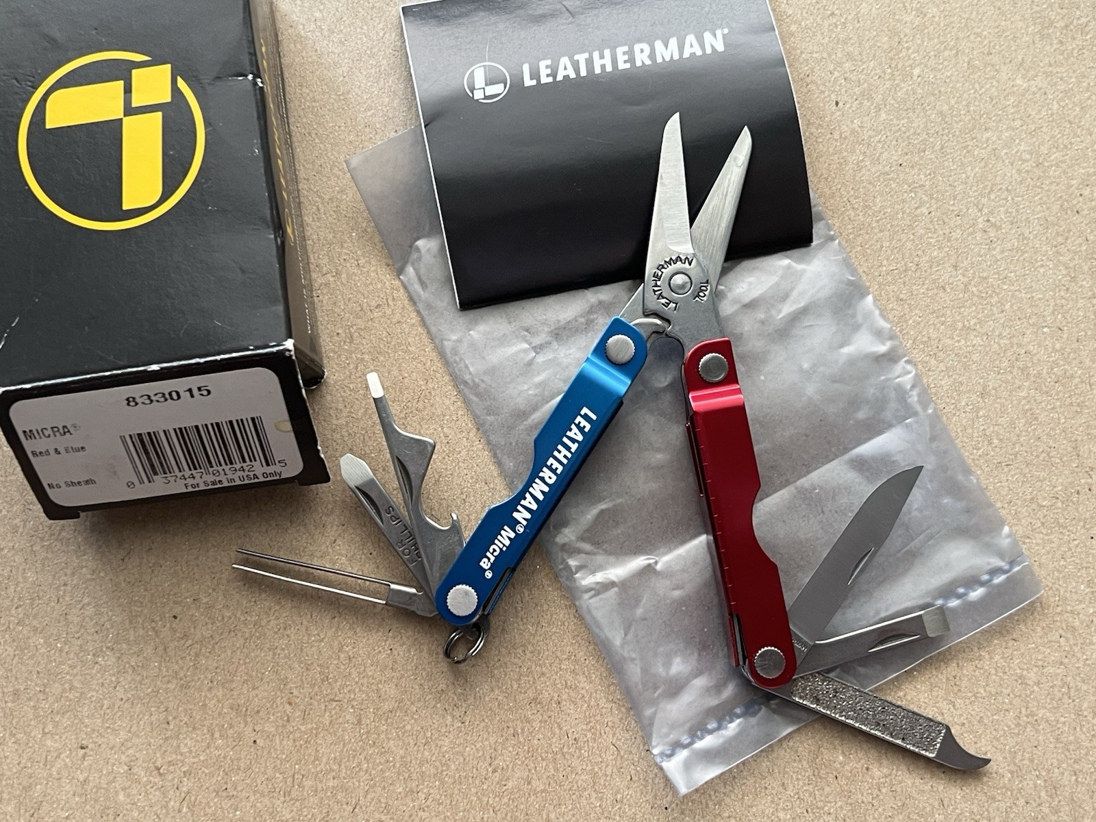 LEATHERMAN Micra – Red & Blue, Mint in Box, Rare.