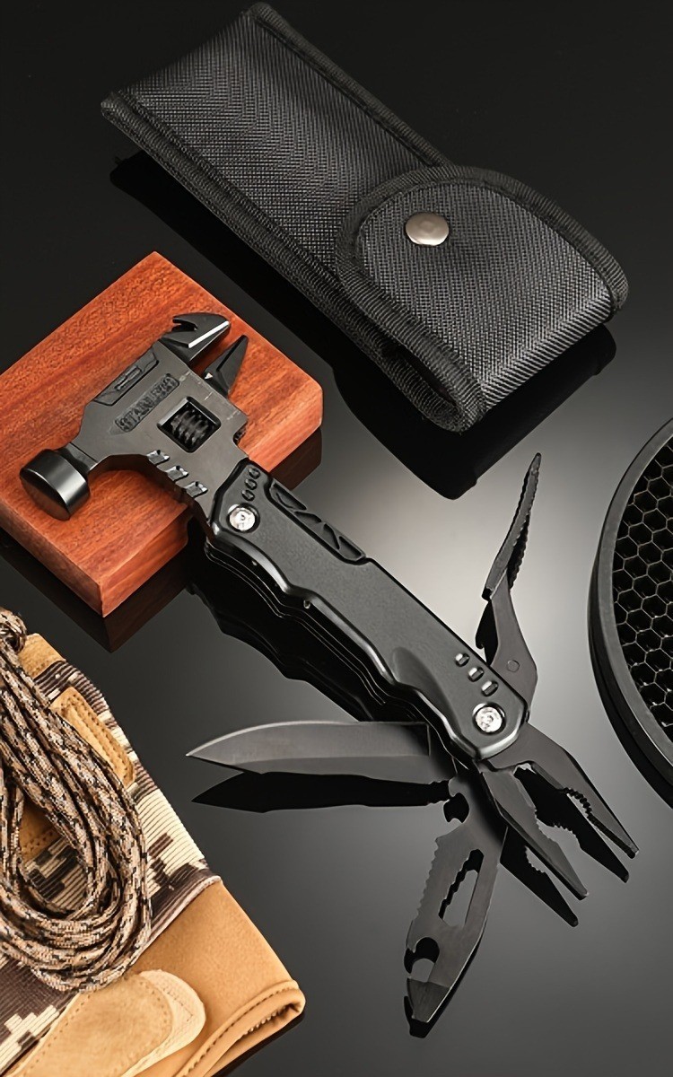 Outdoor Multi-Tool Hammer Wrench Emergency Escape Camping Folding Pliers