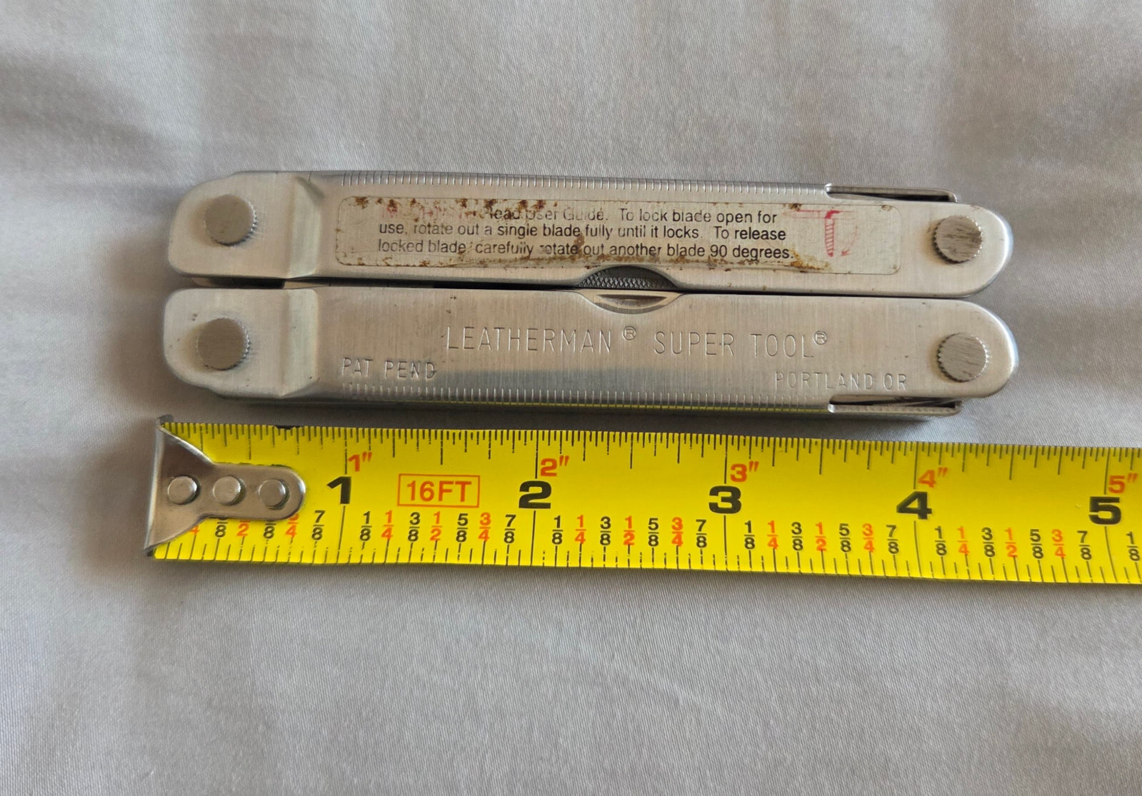 Leatherman SuperTool Original Stainless Multi-Tool 1196 Pat Pend Portland OR