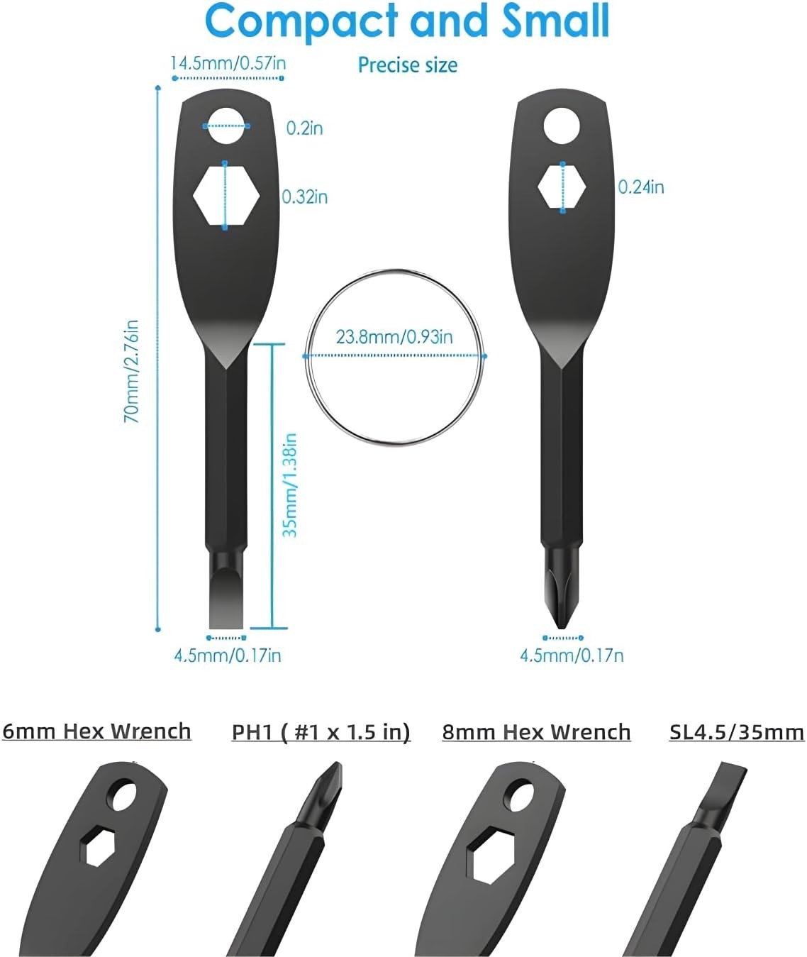 Stocking Stuffers for Men, 4-in-1 Pocket Screwdriver Keychain Tools, Mens Chr…