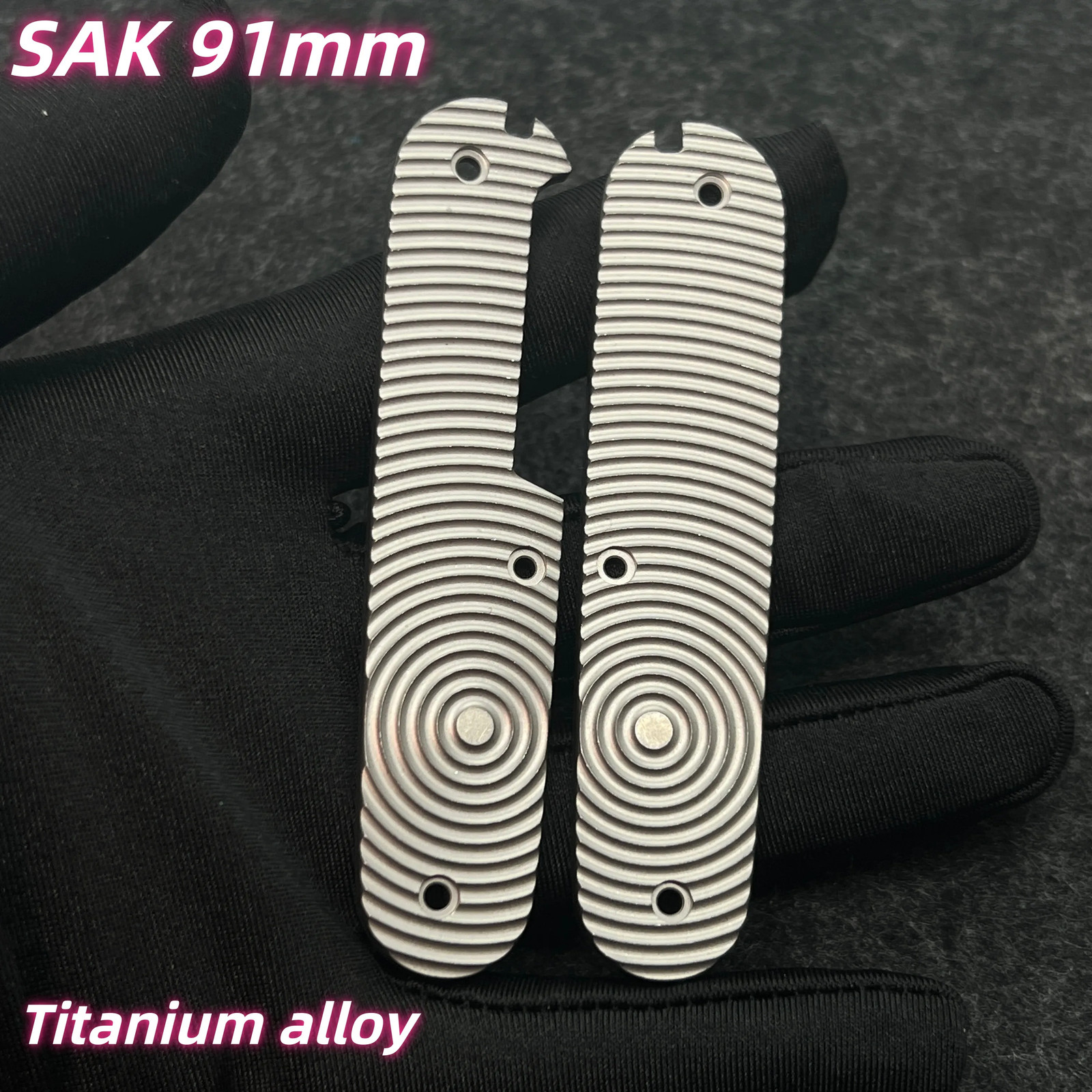 1 set 3 Layers Titanium Handle Grip Scales with Corkscrew For 91mm Victorinox