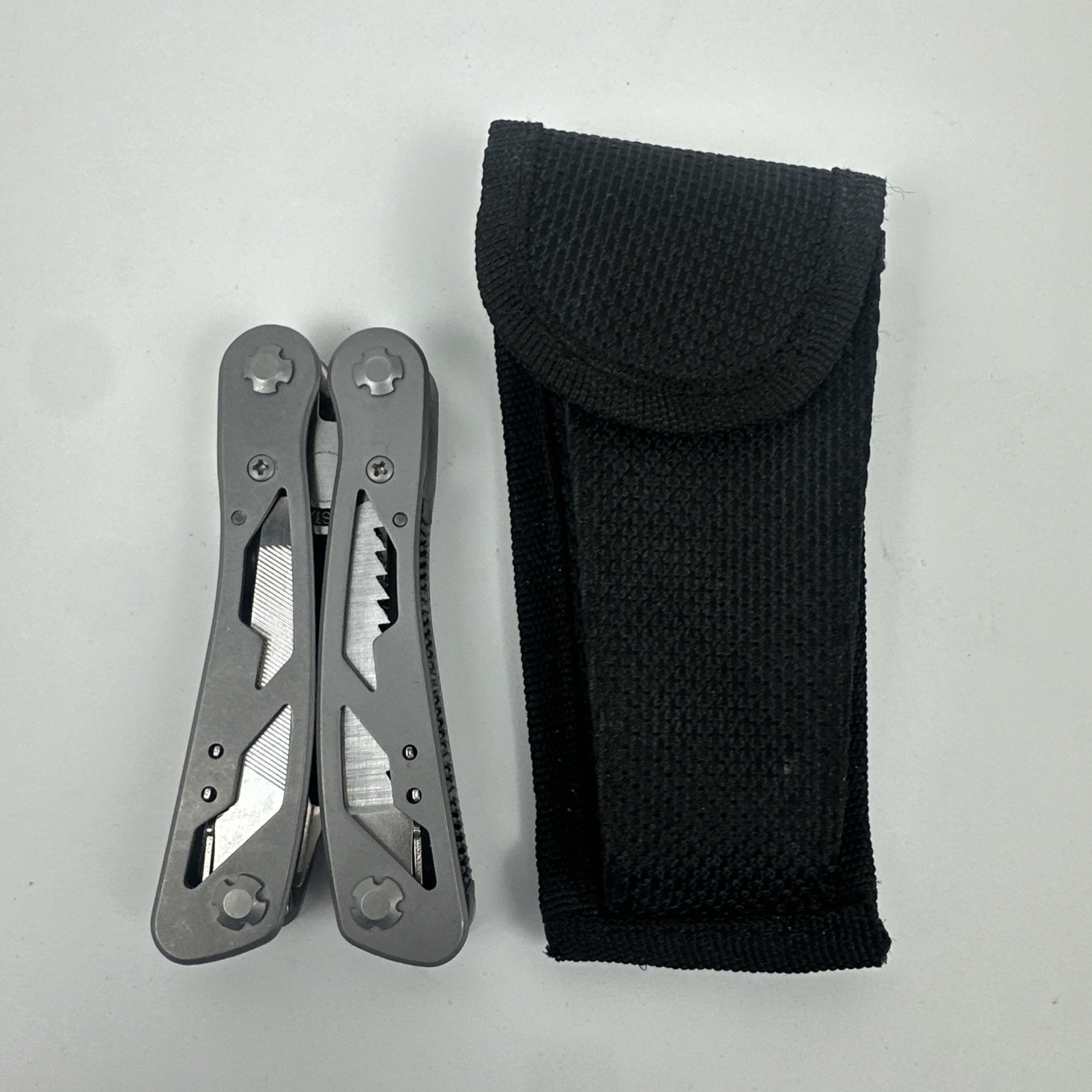 Stainless Steel Multi-Tool, 4” Long Enclosed, Heavy Duty Molded Nylon Pouch.
