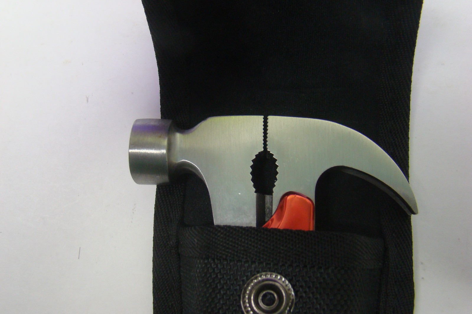Brookstone 10-in-1 hammer multitool, high strength stainless steel, nylon pouch