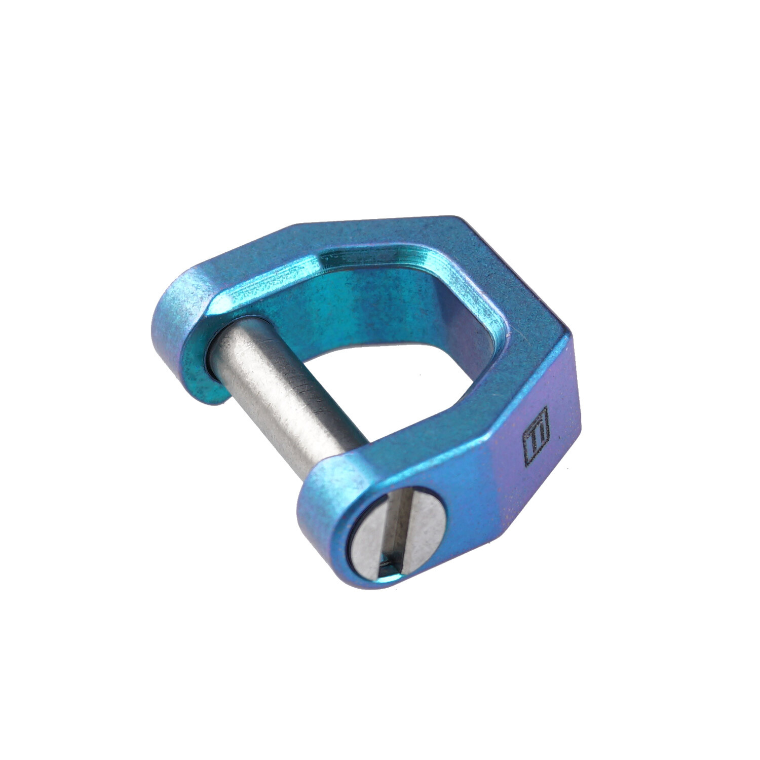 CH2 Titanium D Shape Keyring, for Car Key, Tool and EDC, Blue,size S Mecarmy