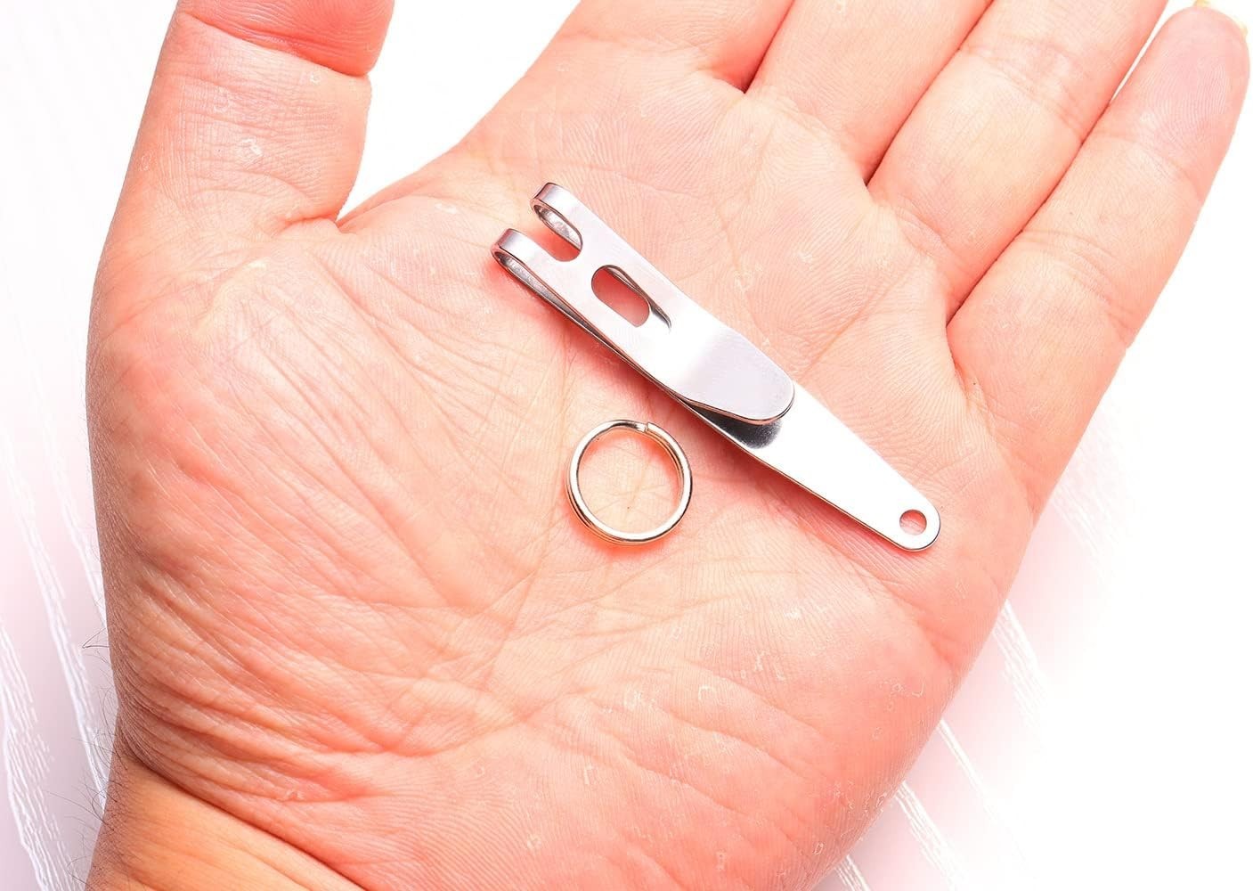 2PCS Deep Carry Pocket Clip Heavy Duty Stainless Steel Multi-Purpose Belt Clip