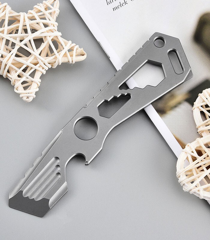 EDC Titanium Stainless Steel Multitool Card Crowbar Opener outdoor Pry Bar Tool