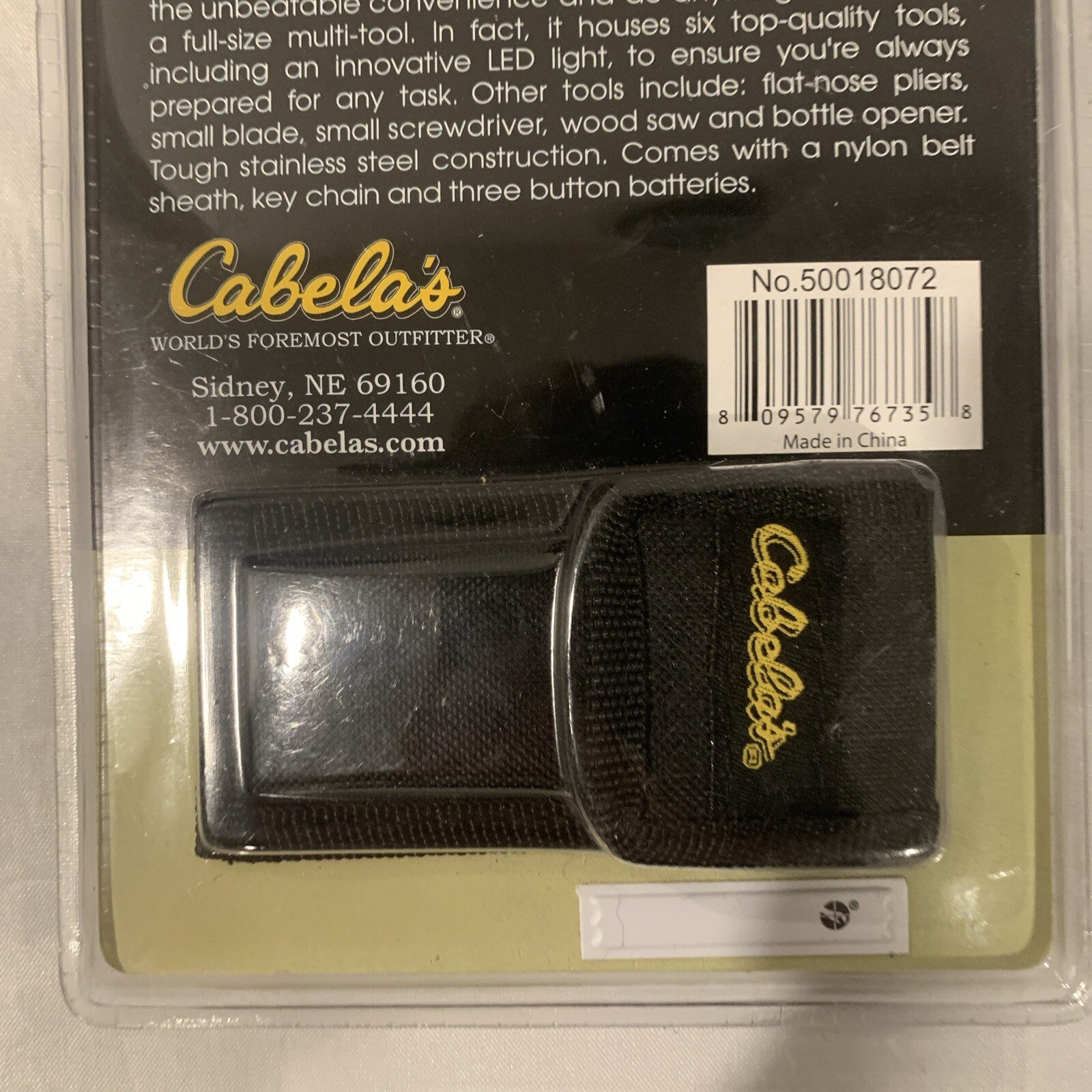 Cabela’s Mini Multi-Tool LED Light & Nylon Pouch NOS #50018072 Red New In Box