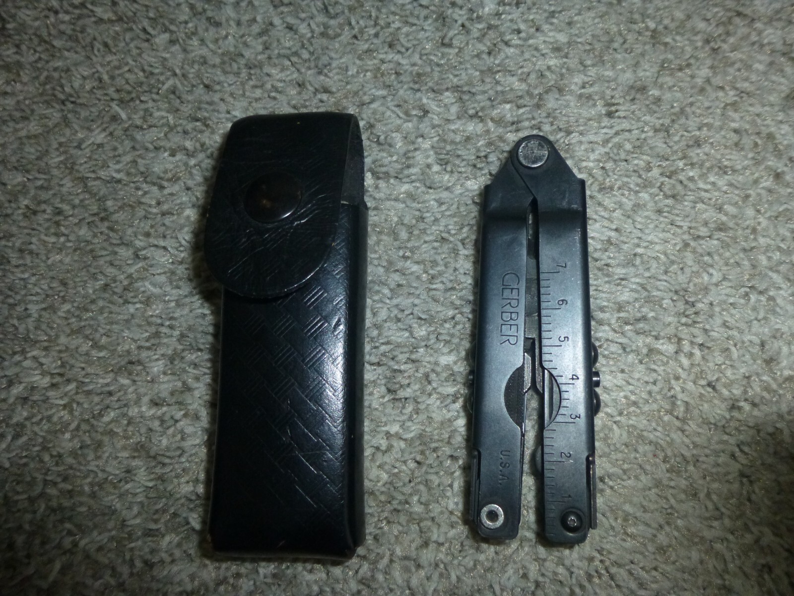 Gerber Black Multi Tool Sliding Plier 5142721 5212844 USA W Black Leather Case