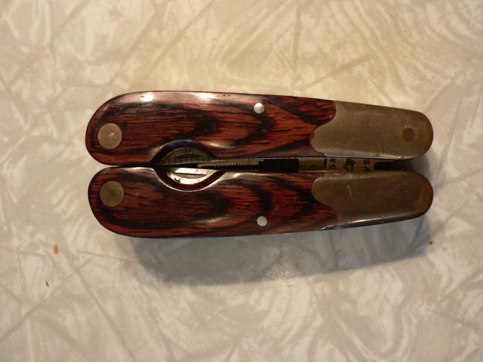 Vintage Husky 25 Years 25th Anniversary Limited Edition Multi-Tool Brass & Wood