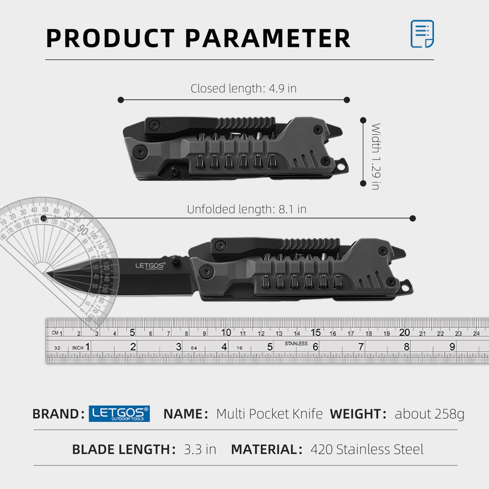 Multi Pocket Knife, 22 in 1,Survival Gear EDC Tools with Nylon Sheath, , Camp…