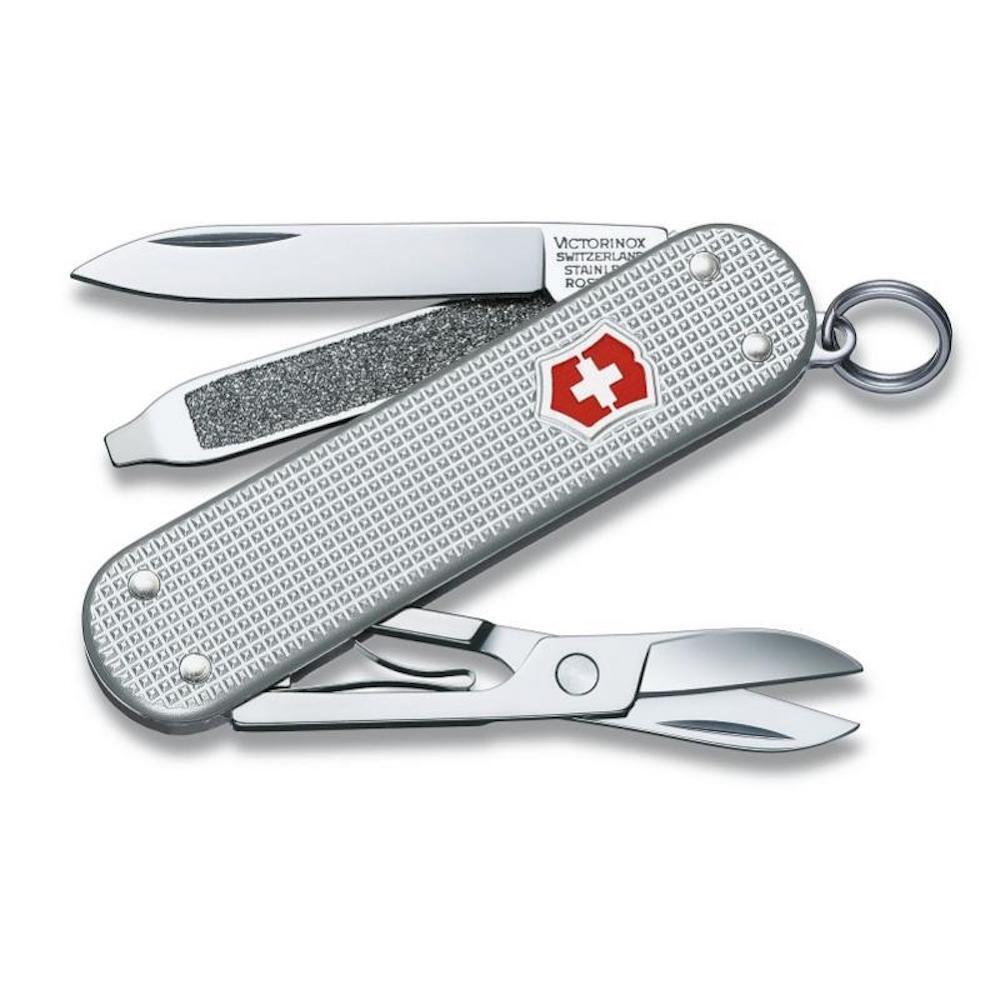 New Victorinox Swiss Army Knife Classic Silver Alox – 5 Functions