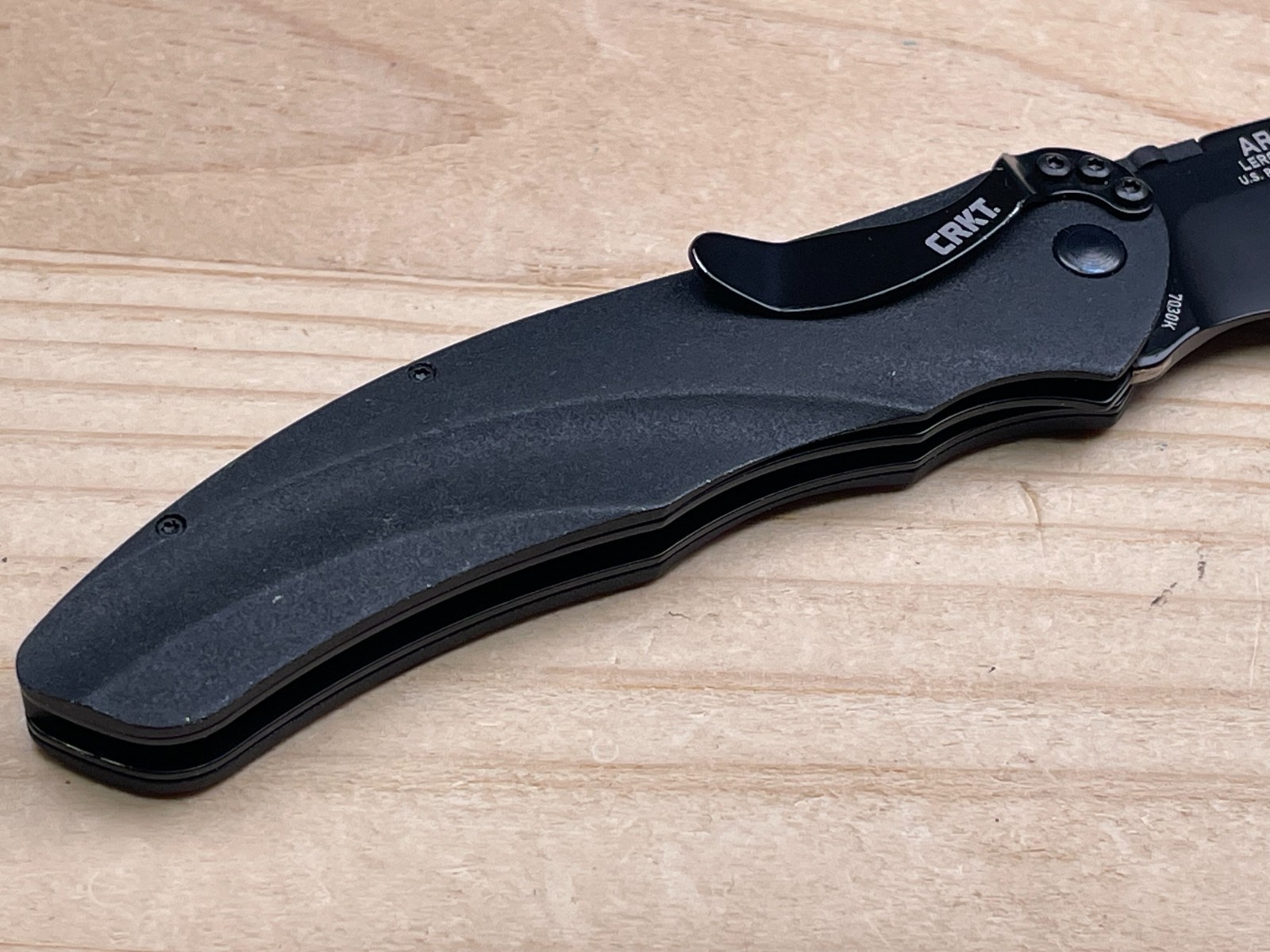 CRKT Argus 7030K Lerch Design Black A/O Folding Pocket Knife – Very Nice