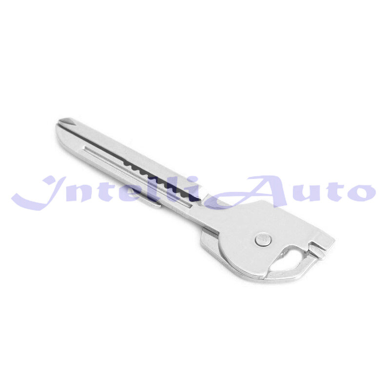 1Pcs 6-in-1 Utili Key Tool Keyring Keychain Multifunction Stainless Steel#dr
