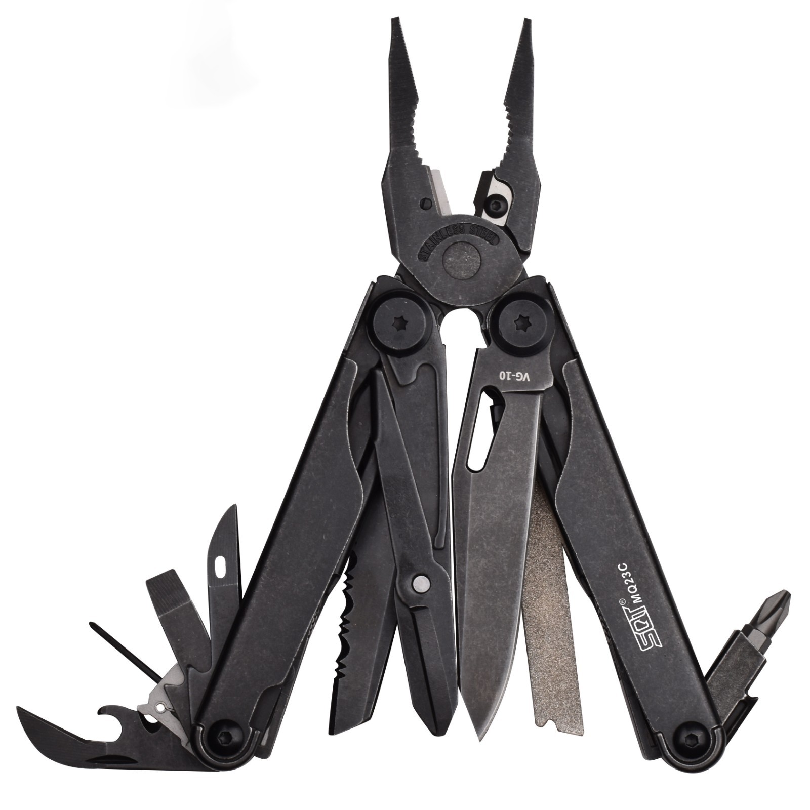 SQT Folding Multi Tool Pliers EDC Pocket Repair Tool Outdoor Emergency Gear