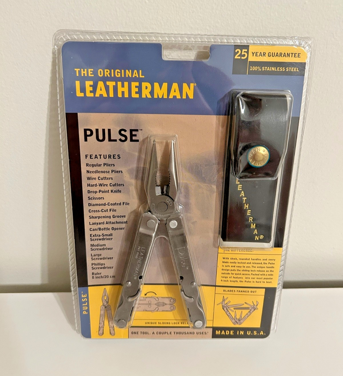 NEW SEALED Leatherman Pulse Multi-Tool Stainless Steel Silver Leather Pouch RARE