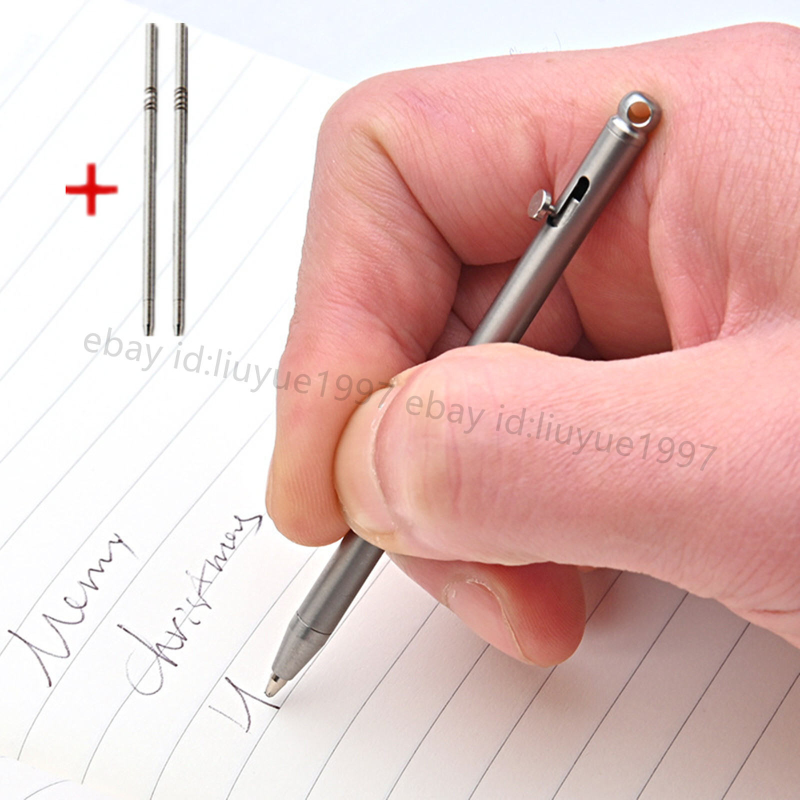 Titanium Mini Pen Key Chain Pendant Ball Pens Ballpoint Pen Outdoor Pocket EDC