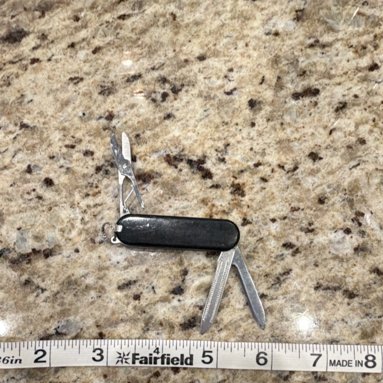 Two Swiss Army style Multi-Tool Black Stainless Steel Knife Scissors File