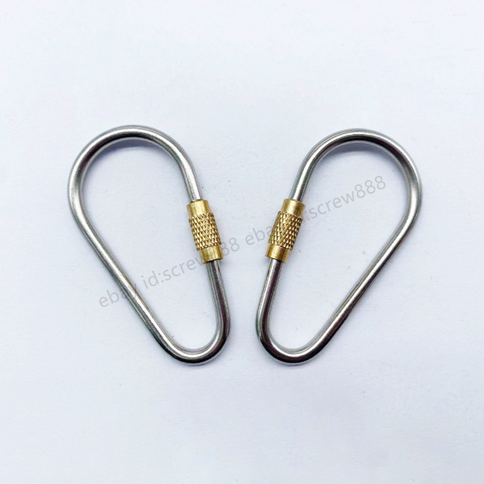 3pcs Titanium Alloy + Brass Key chain D-Ring Carabiner Clip Hook Snap Link EDC