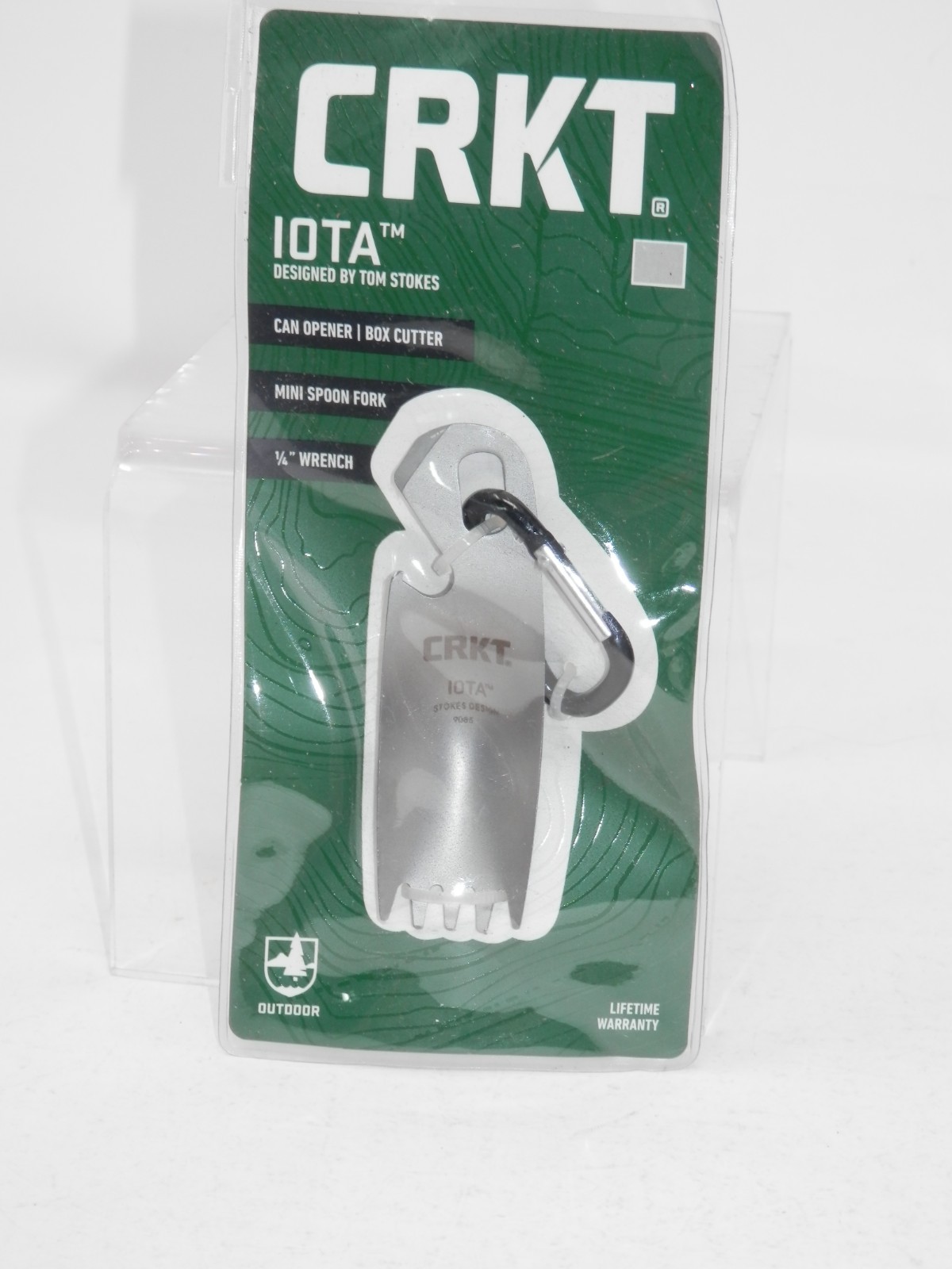 CRKT Iota Multi Tool Can Opener Box Cut Spork Wrench Stainless Steel Clip-On NEW