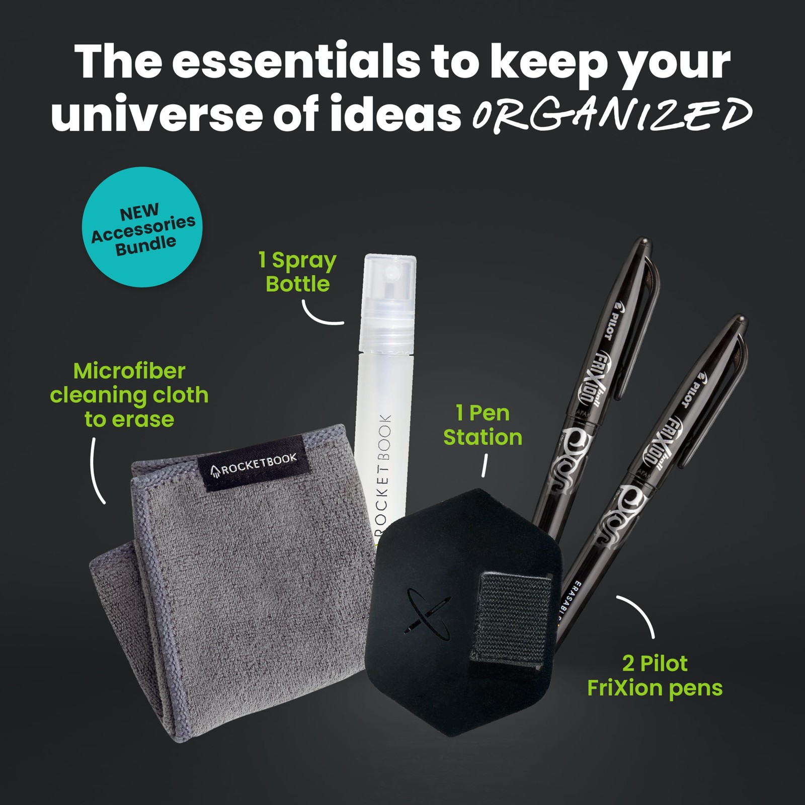 Accessory Kit – Complete Set with 2 FriXion Gel Pens, Spray Bottle, Microfibe…