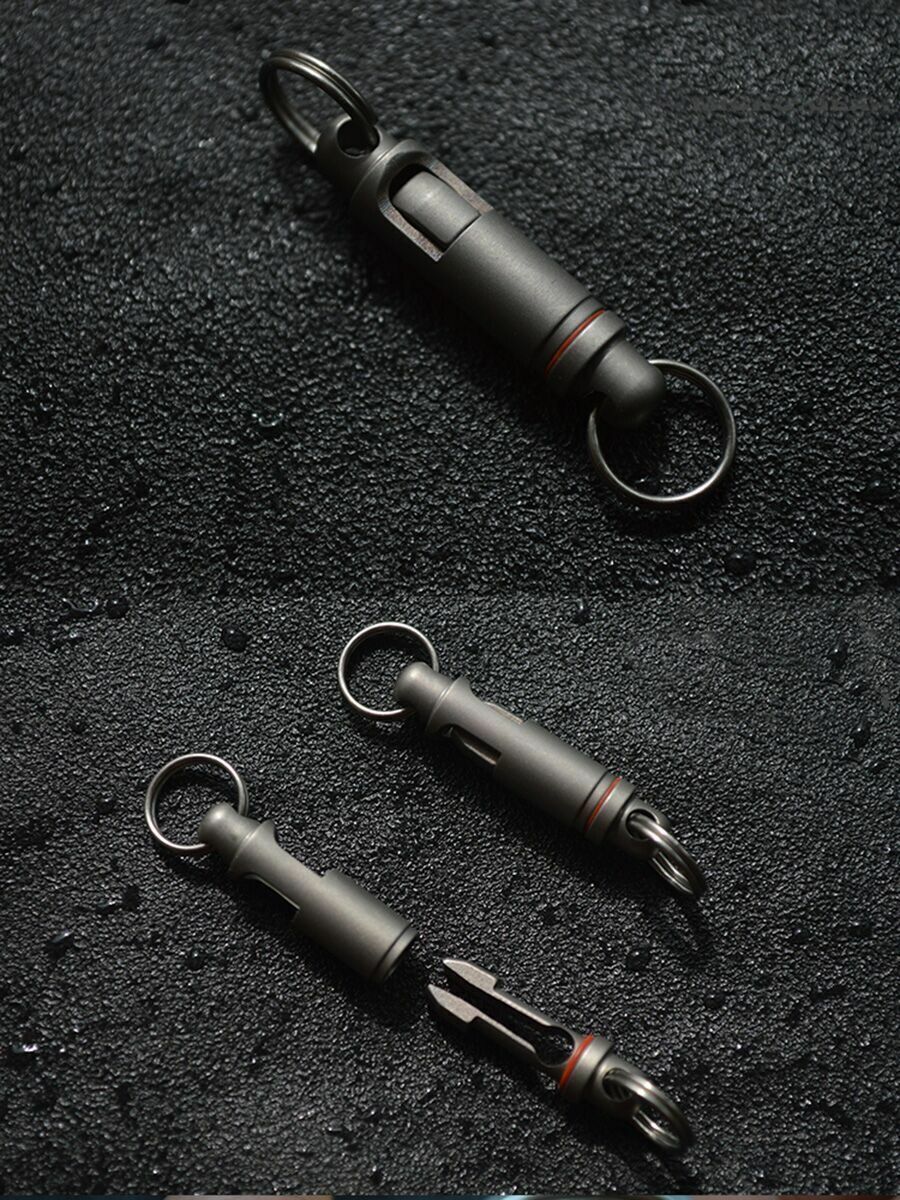 Hot Titanium Alloy Portable Quick Hanging Buckle Elastic Keychain KeyRingPendant
