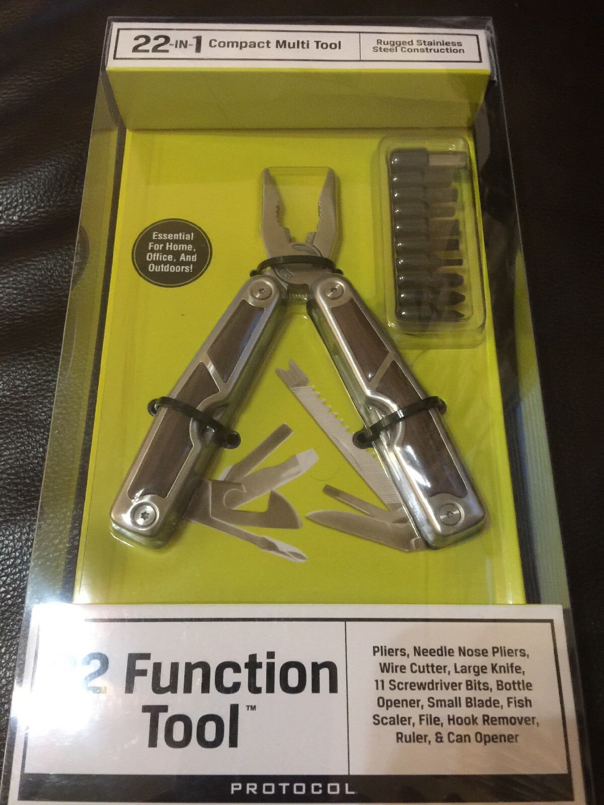 22-IN-1 Compact Multi Tool Rugged Stainless Steel Construction  