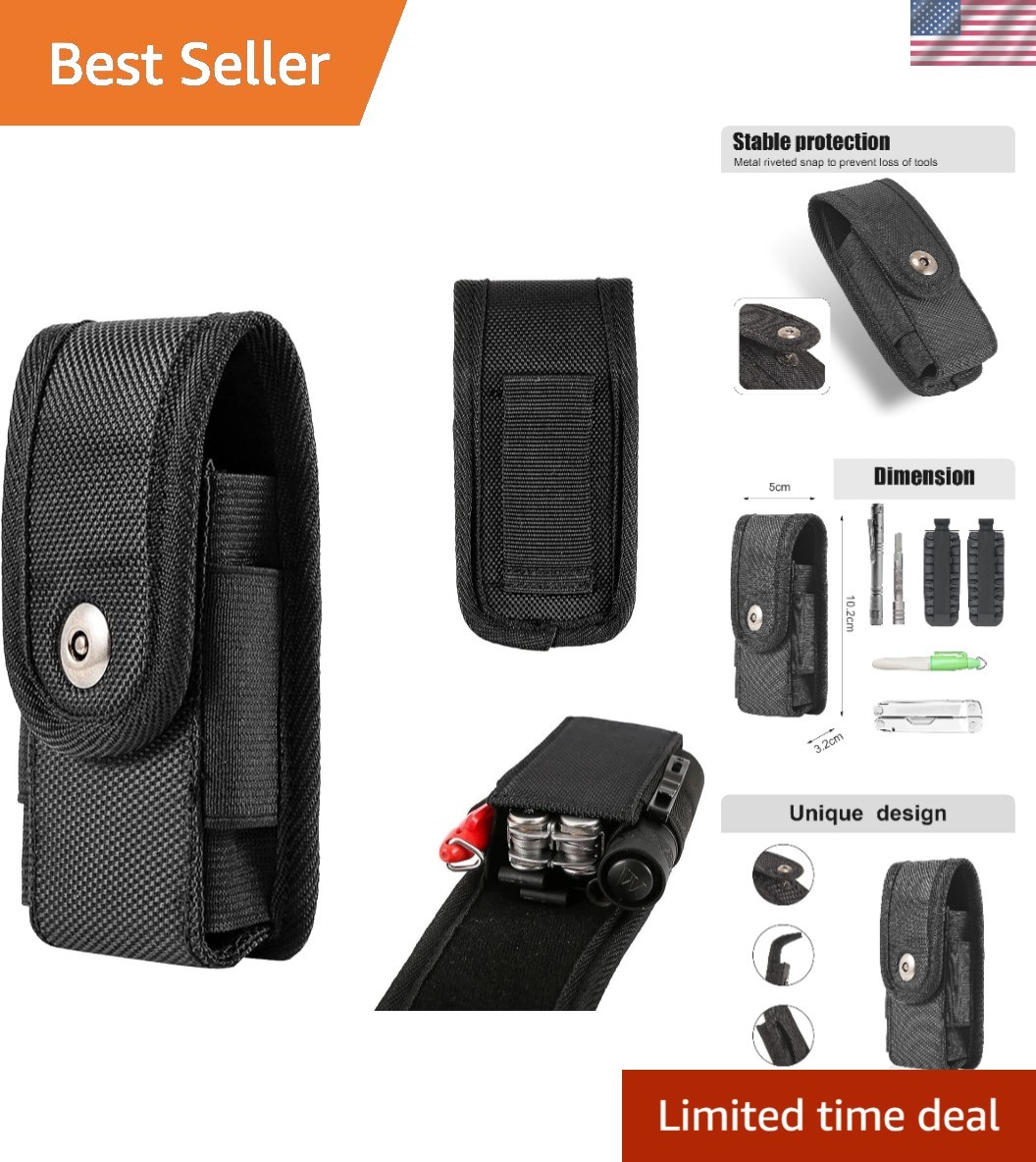 Stylish Multitool Belt Pouch for Men – Fits 5″ Tools with Magnetic Closure