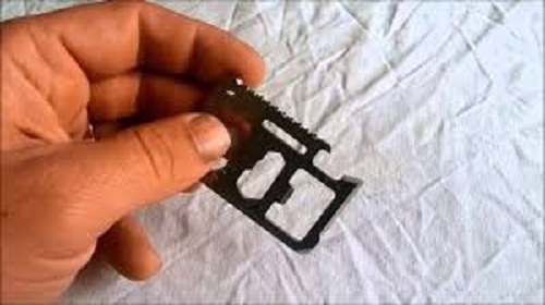 Multi-Purpose 11-in-1 Black Stainless Steel Pocket Survival Tool