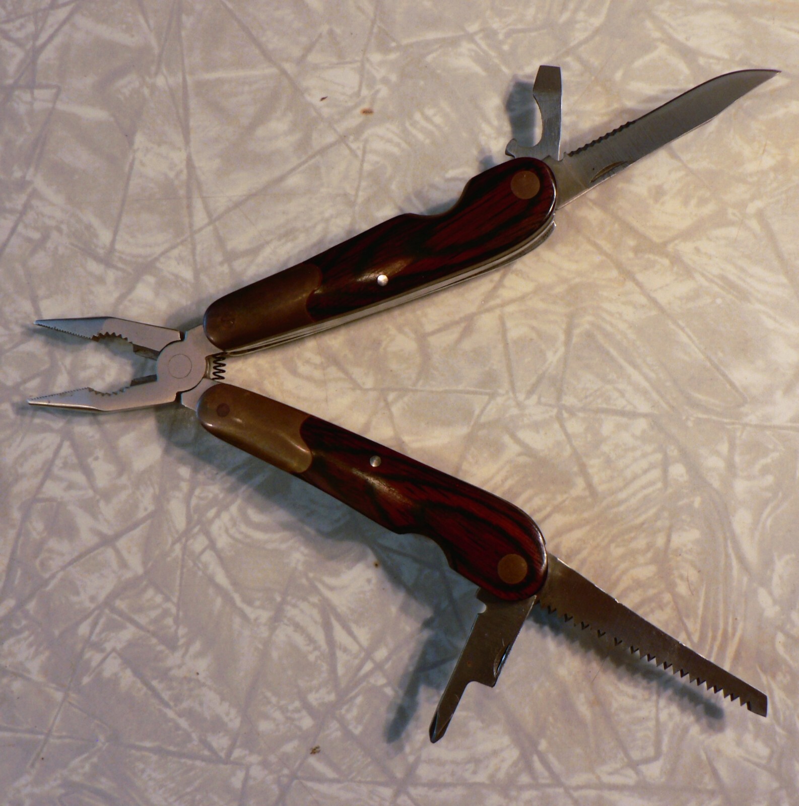 Vintage Husky 25 Years 25th Anniversary Limited Edition Multi-Tool Brass & Wood