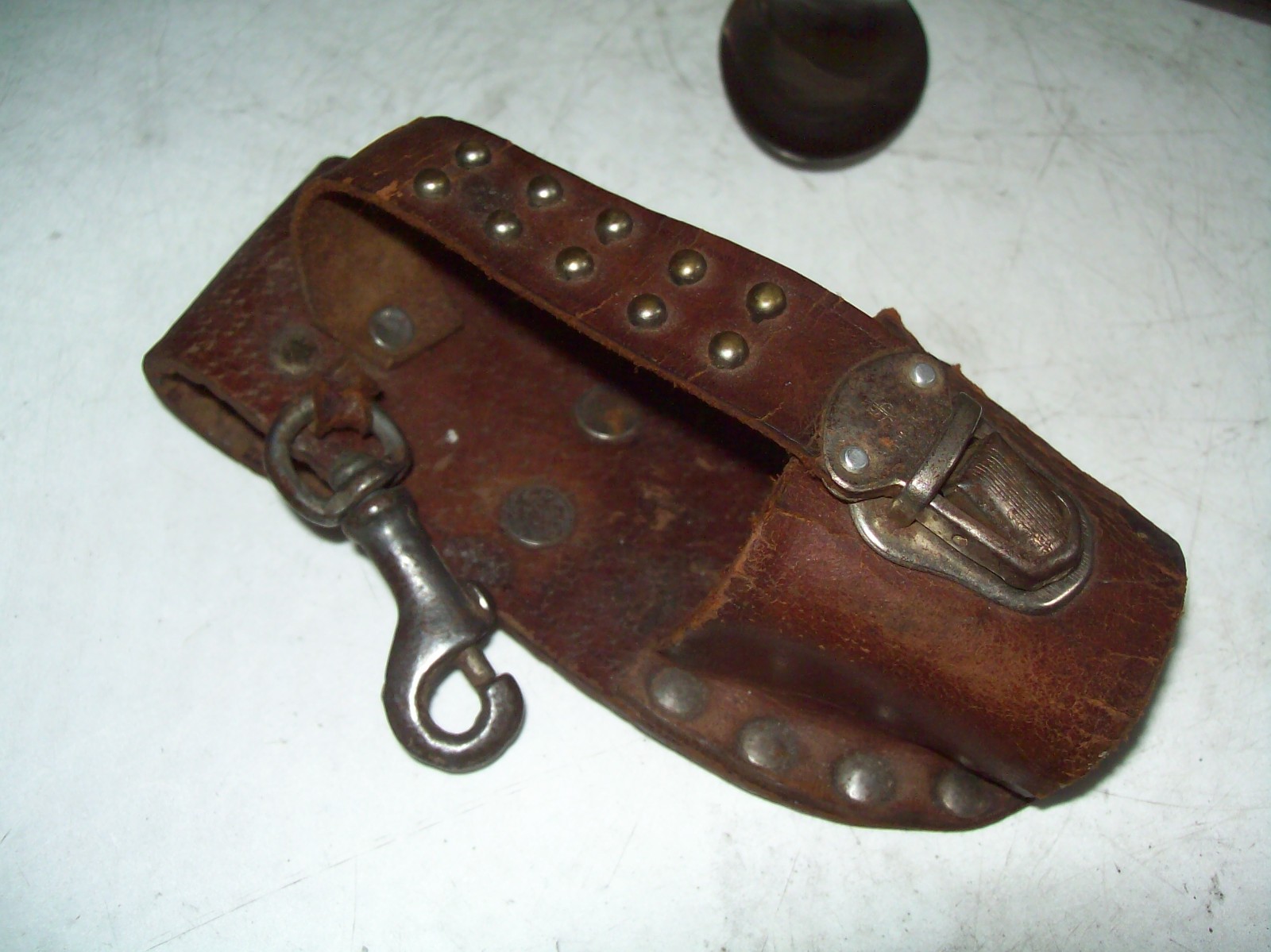 Vintage Camping Multi Task Pocket Knife Tool w/ Belt Holder Made in Japan