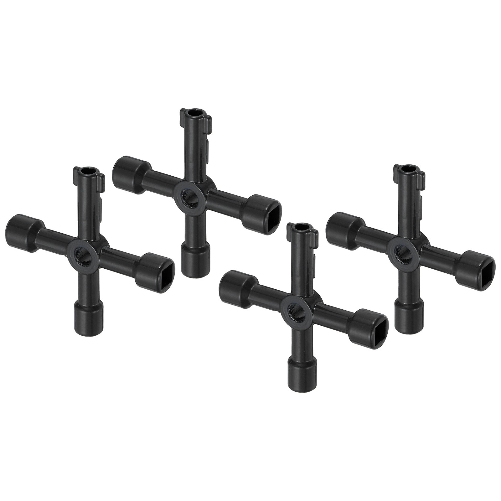 Pack of 4 Zinc Alloy 4 in 1 Universal Utility Key Black, Style A