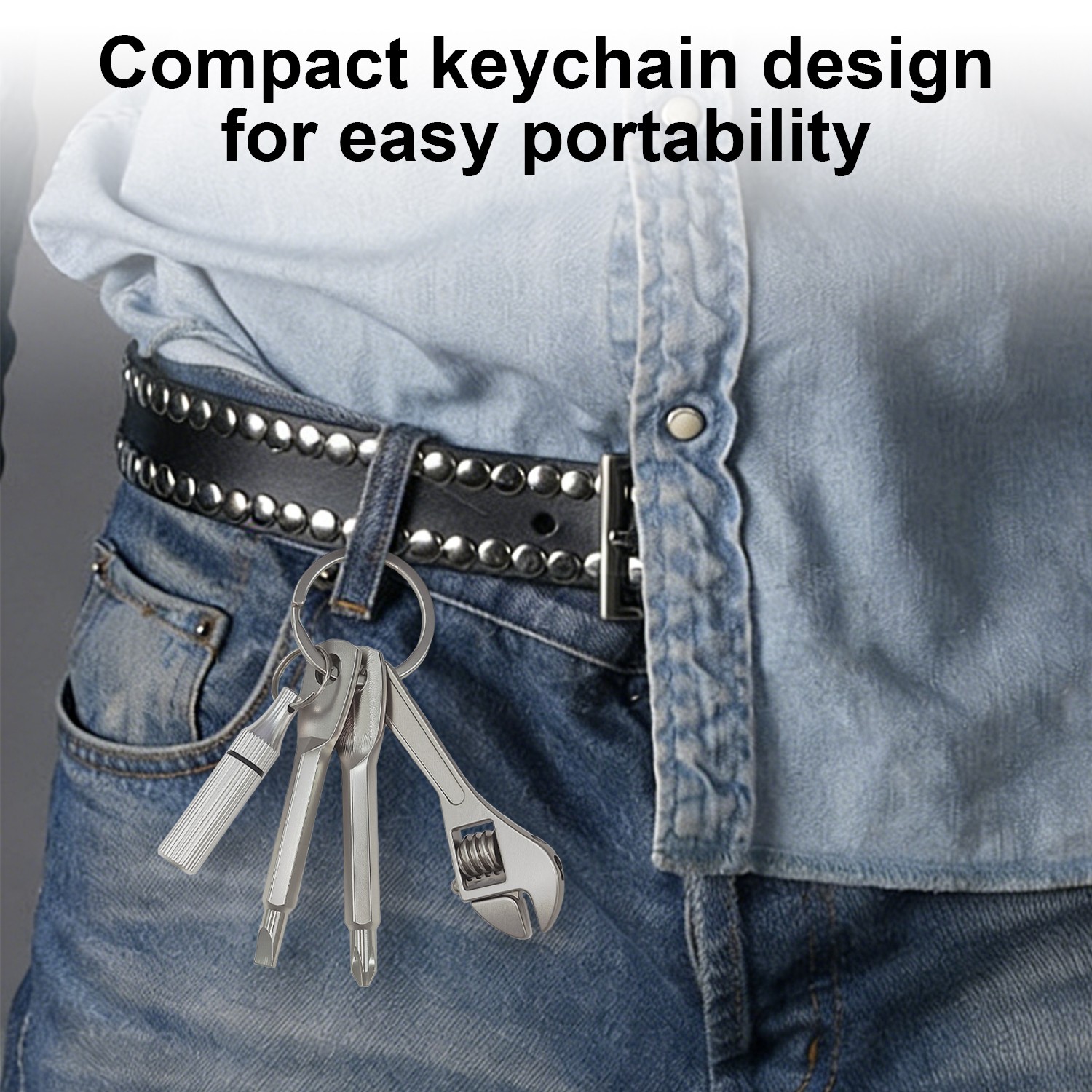 4 in 1 Portable Screwdriver Keychain Set, Multifunctional wrench keychain Tool