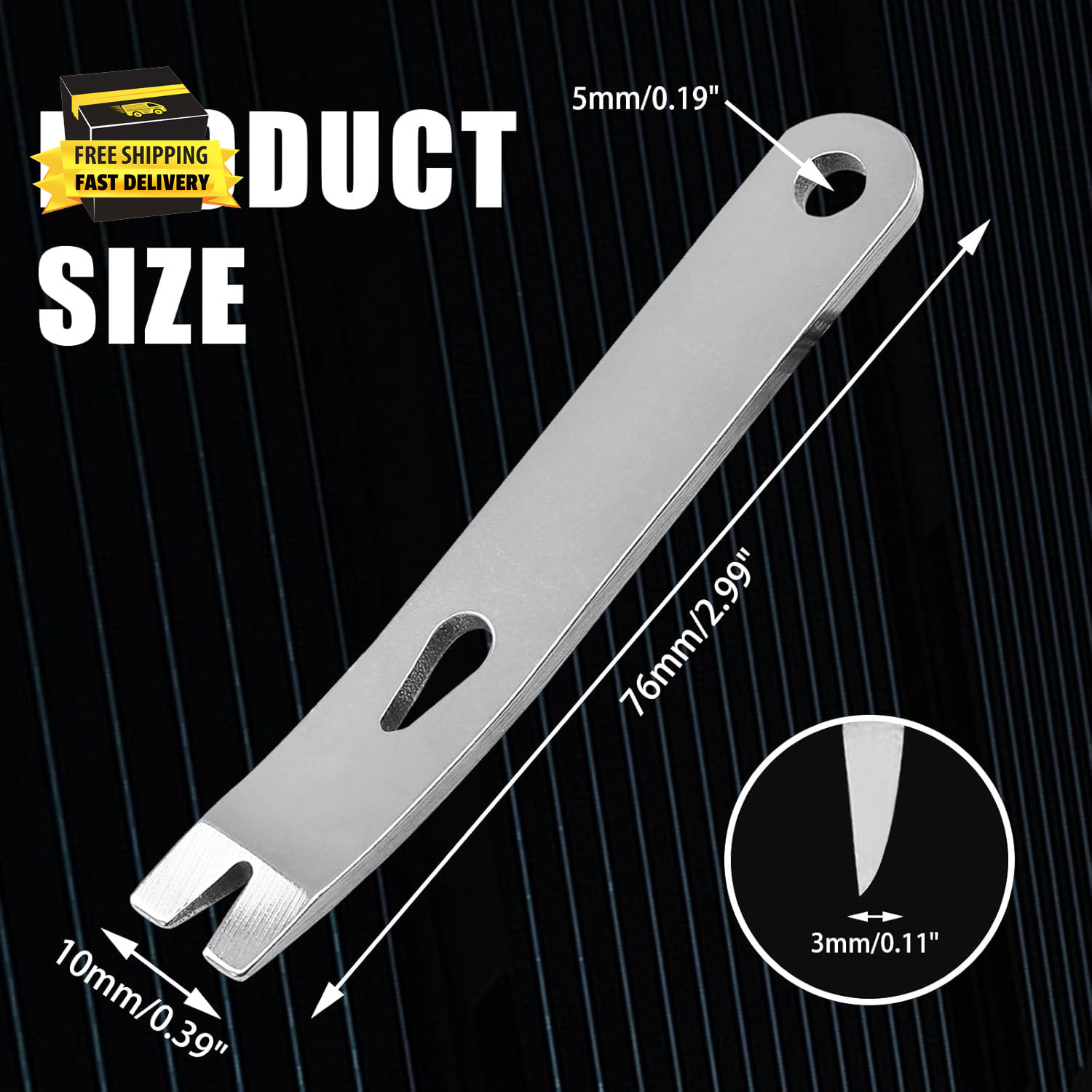4 Pcs Mini Pry Bar, Pocket Stainless Steel Pocket Crank Crowbar Small Prybar EDC