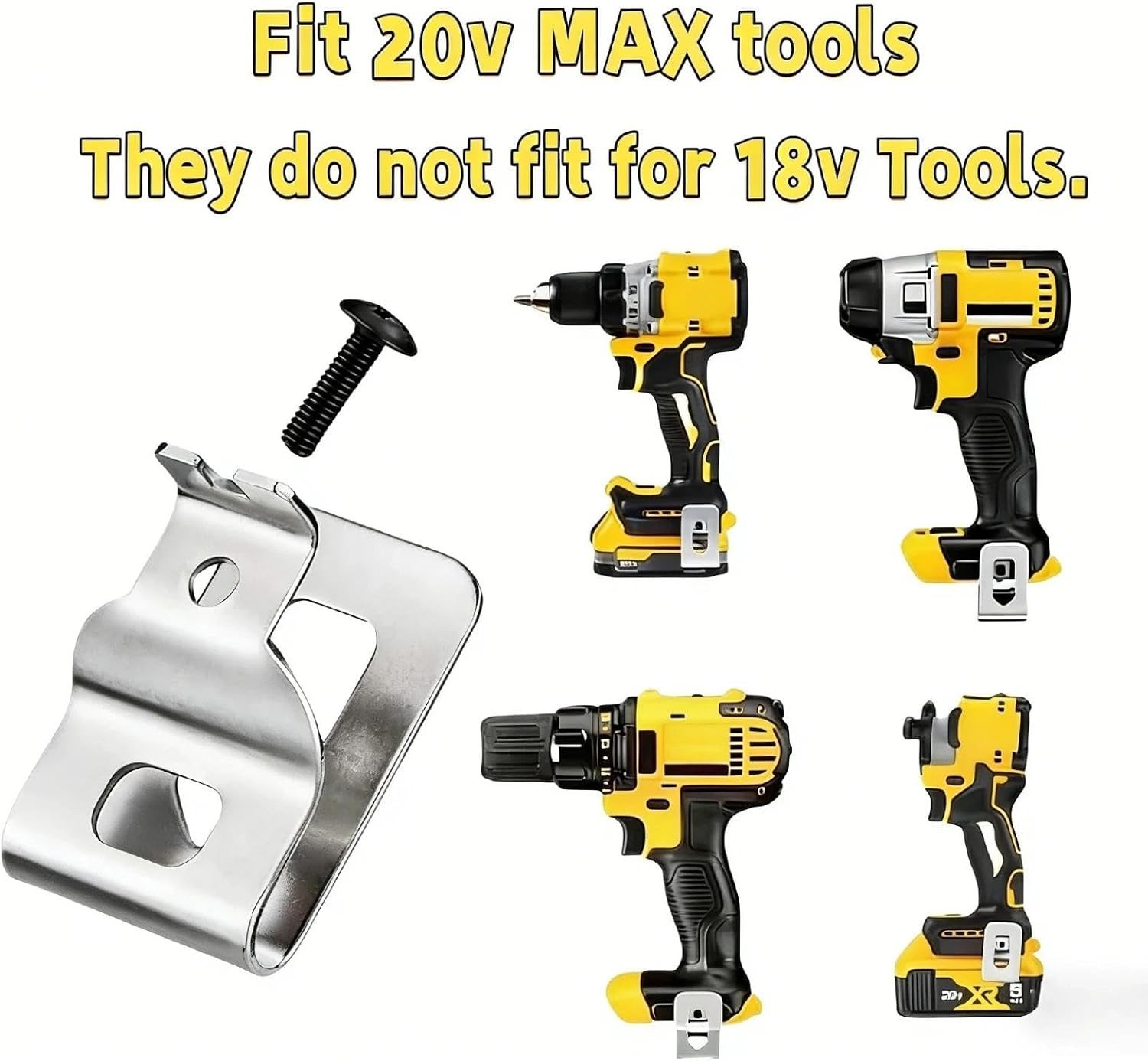 Easy Install Stainless Steel Drill Tool Clip Set – Fits Dewalt 20V MAX Tools