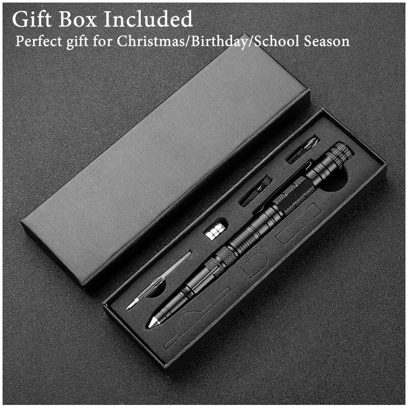 10-in-1 Tactical Pen EDC Survival Tool Flashlight Bottle Opener Self Defense
