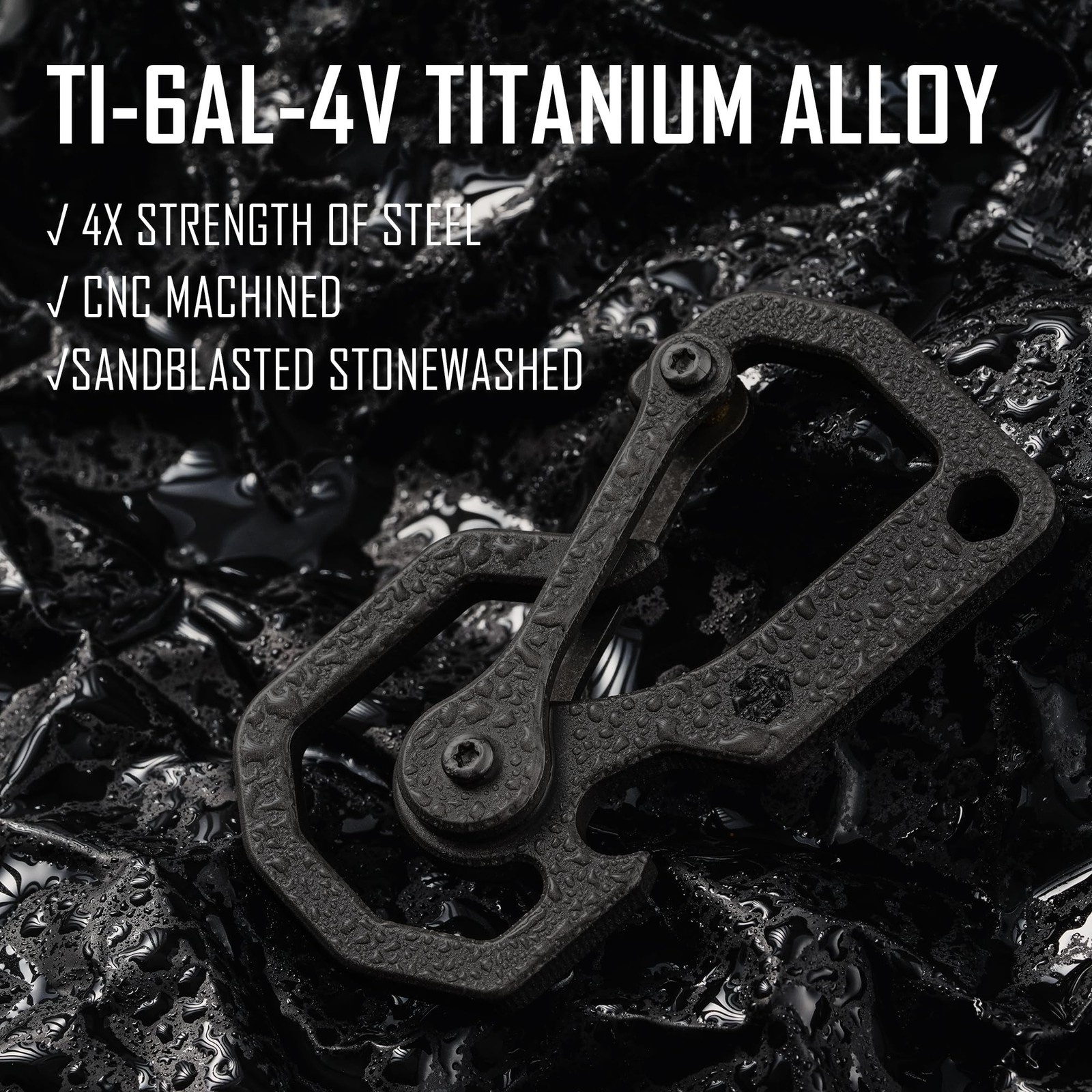 Titanium Carabiner Keychain Tool, 3 Functions in 1 Multitool for Everyday Car…